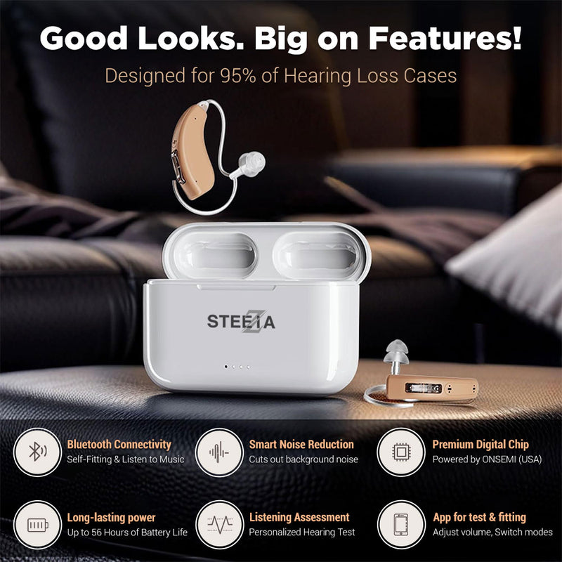STZ Harmony ™ Rechargeable, Bluetooth RIC Digital Hearing aids - Steezia