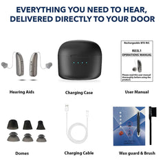 Rechargeable Behind ear hearing aids, Bluetooth with App control (Ref: R03L1)