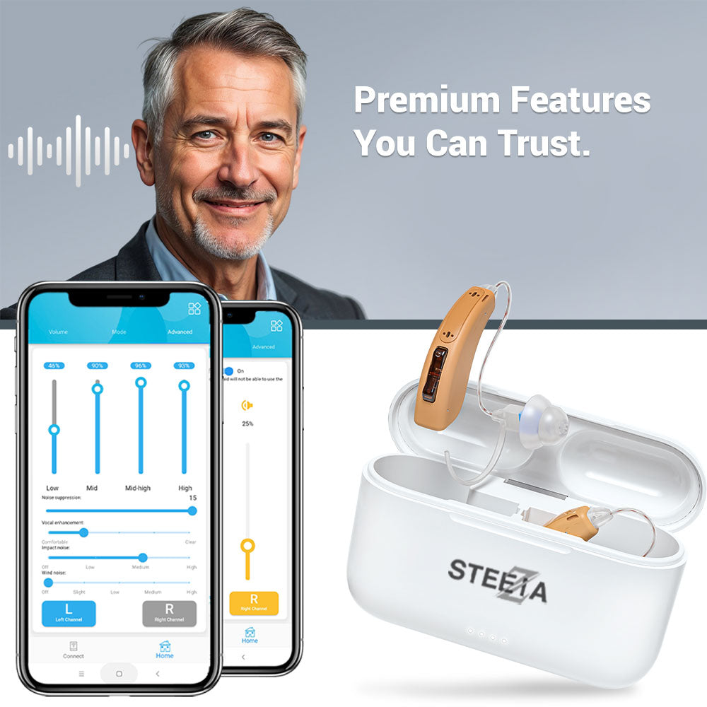 STZ Harmony ™ Rechargeable, Bluetooth RIC Digital Hearing aids - Steezia
