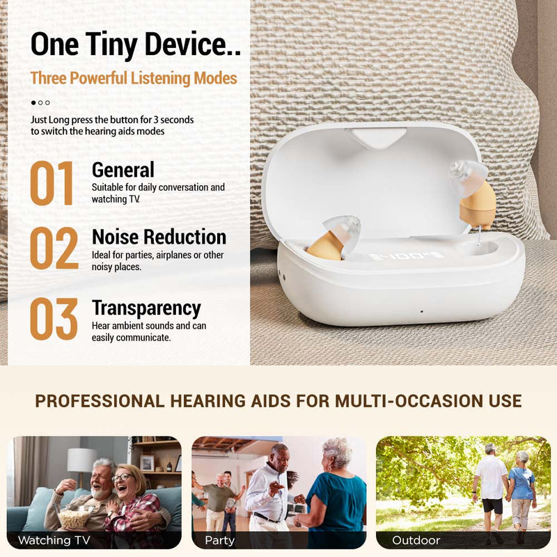 STZ Minitone ™ Rechargeable CIC hearing aids (Digital 16 channels chip) - Steezia