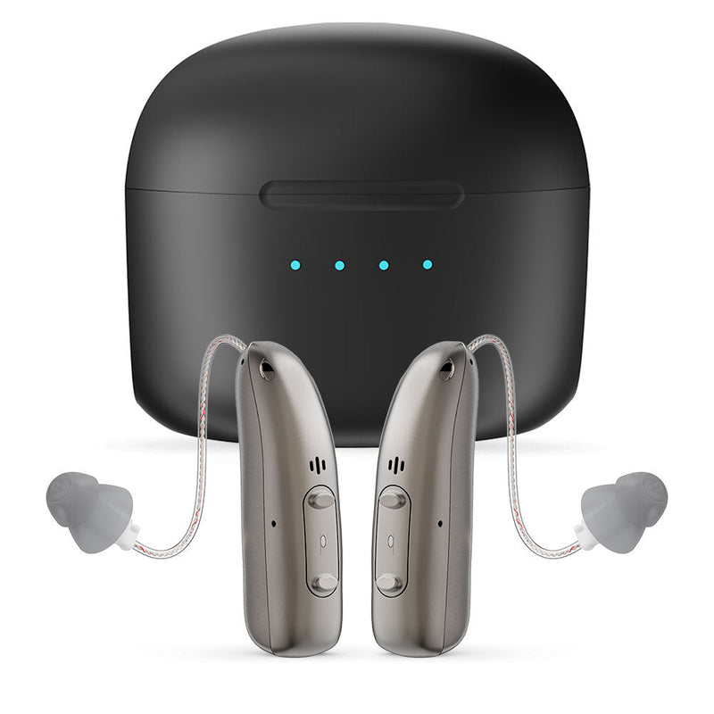 Rechargeable Behind ear hearing aids, Bluetooth with App control (Ref: R03L1) - Steezia