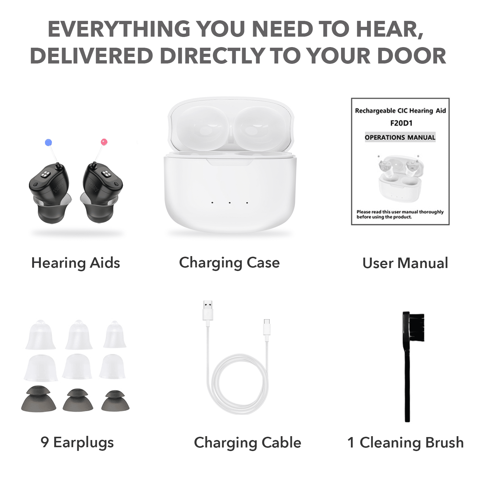 Rechargeable Digital Hearing Aids 16 Channels (Ref: F20D1)