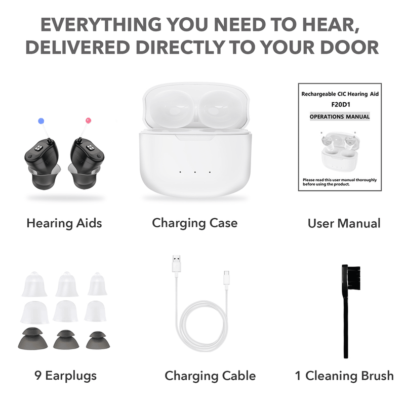 Rechargeable Digital Hearing Aids 16 Channels (Ref: F20D1) - Steezia