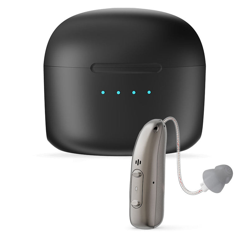 Rechargeable Behind ear hearing aids, Bluetooth with App control (Ref: R03L1) - Steezia