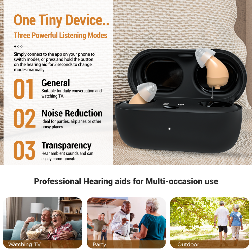 Minitone Pro ™ Discreet Rechargeable CIC Hearing Aids (App Controled)