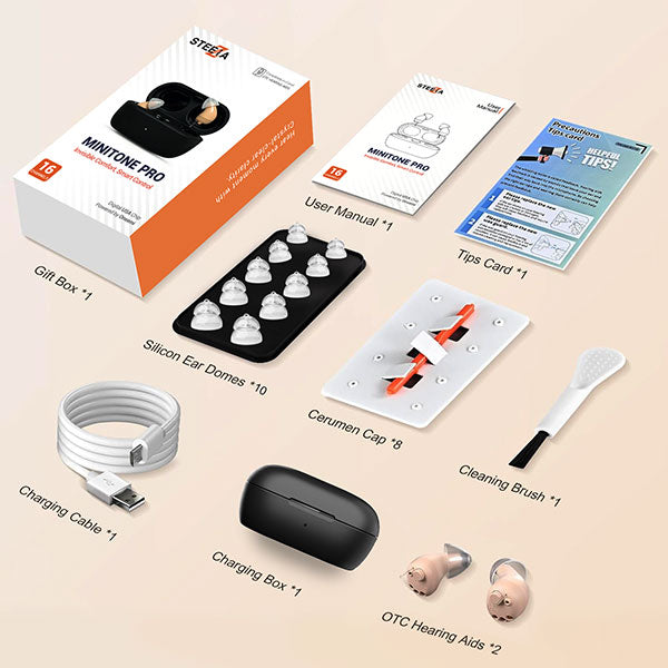Minitone Pro - Discreet Rechargeable CIC Hearing Aids (App Controled) - steezia