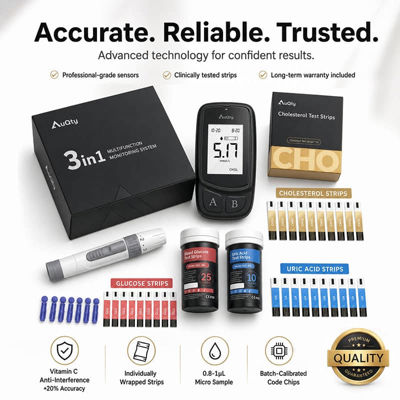Accurate reliable and trusted 3 in 1 cholesterol test kit