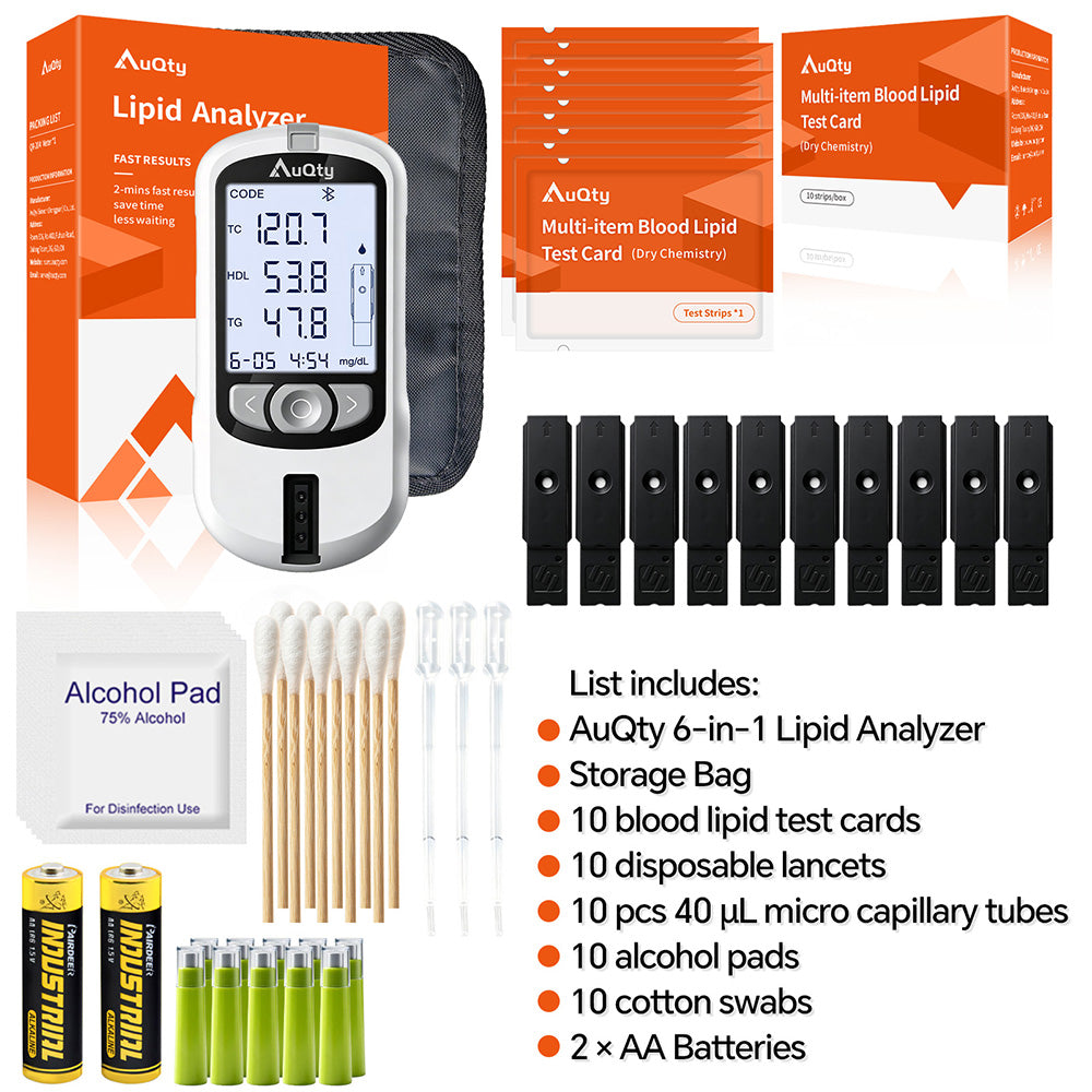 Home Cholesterol Test Kit — 6-in-1 Lipid Analyzer