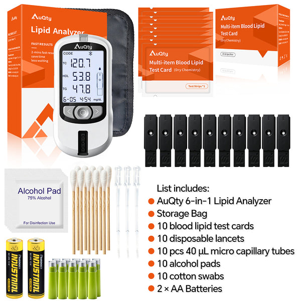 Home Cholesterol Test Kit — 6-in-1 Lipid Analyzer