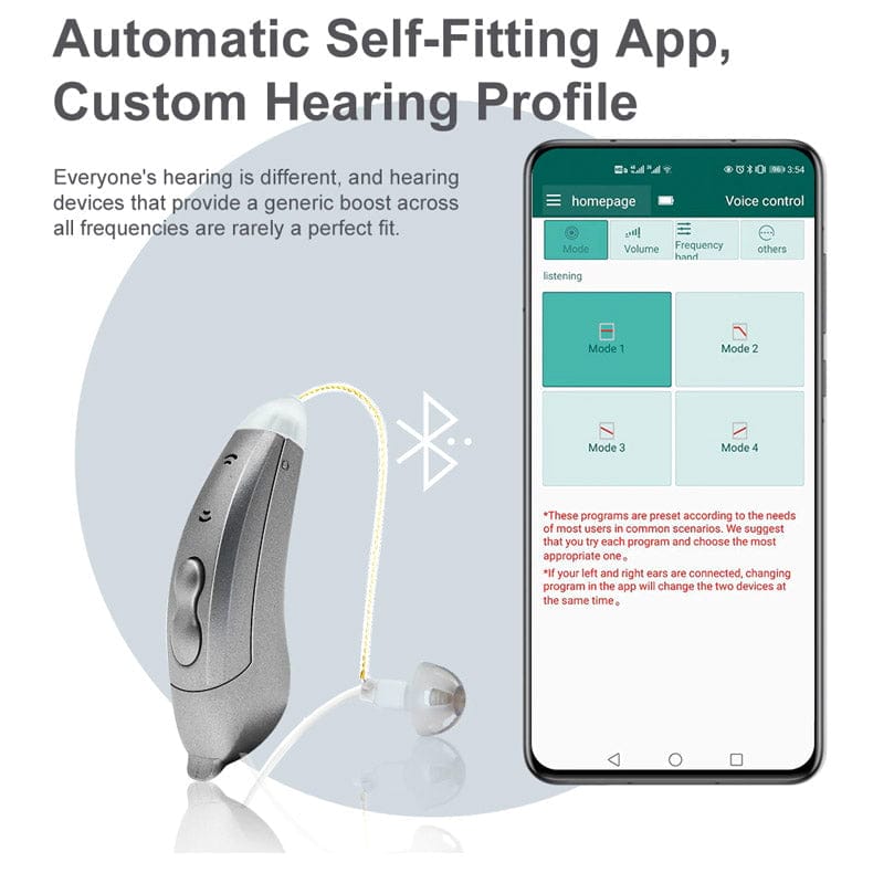 Behind ear hearing aids, Bluetooth with App control (Ref: SF101) - Steezia