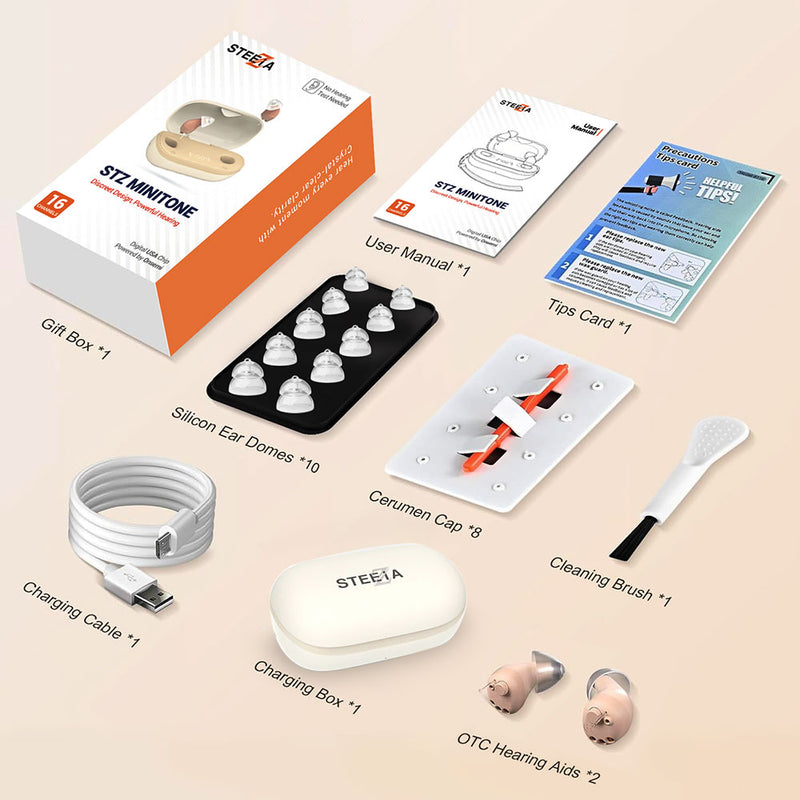 STZ Minitone ™ Rechargeable CIC hearing aids (Digital 16 channels chip) - Steezia