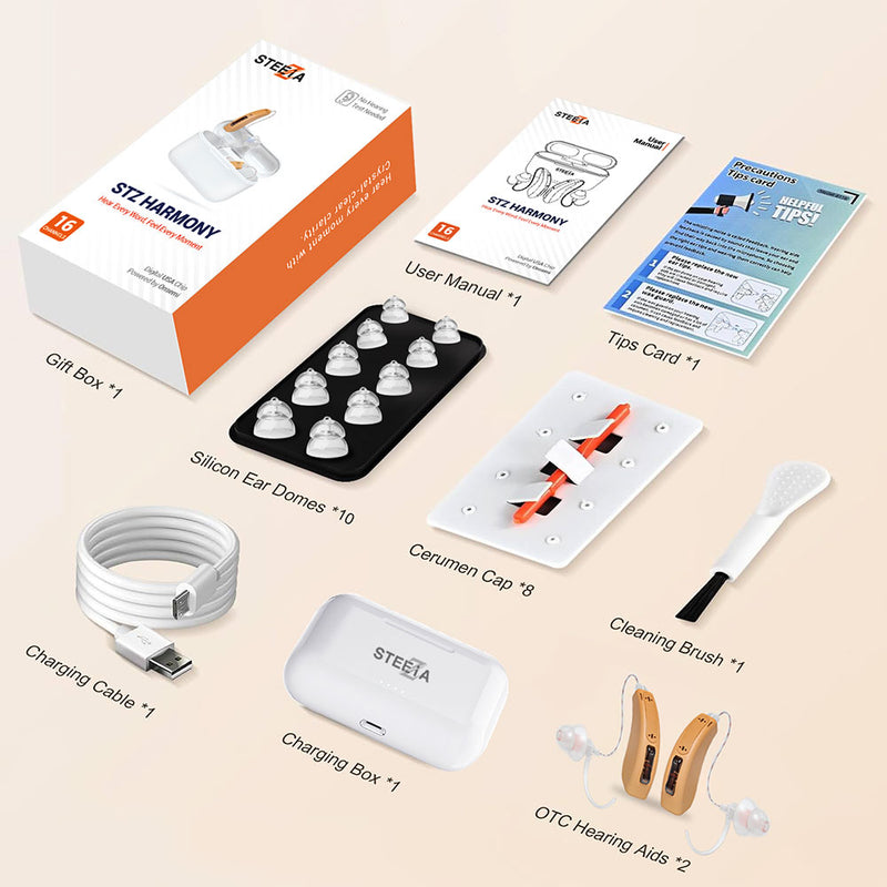 STZ Harmony ™ Rechargeable, Bluetooth RIC Digital Hearing aids - Steezia