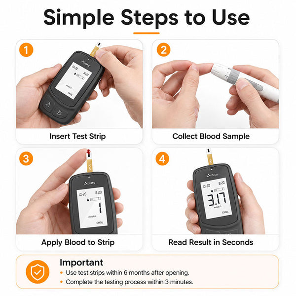 Step-by-step guide on using a steezia cholesterol test meter at home